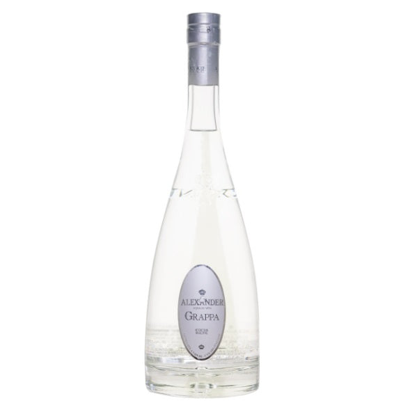 A bottle of Alexander Grappa, available at our Palm Springs liquor store, Perry's.