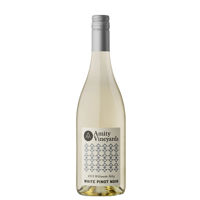 A bottle of Amity white pinot noir, available at our Palm Springs wine store, Perry's.