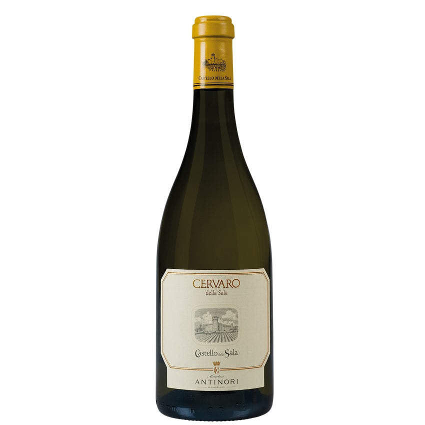 A bottle of Castello della Sala Chardonnay, available at our Palm Springs wine store, Perry's.