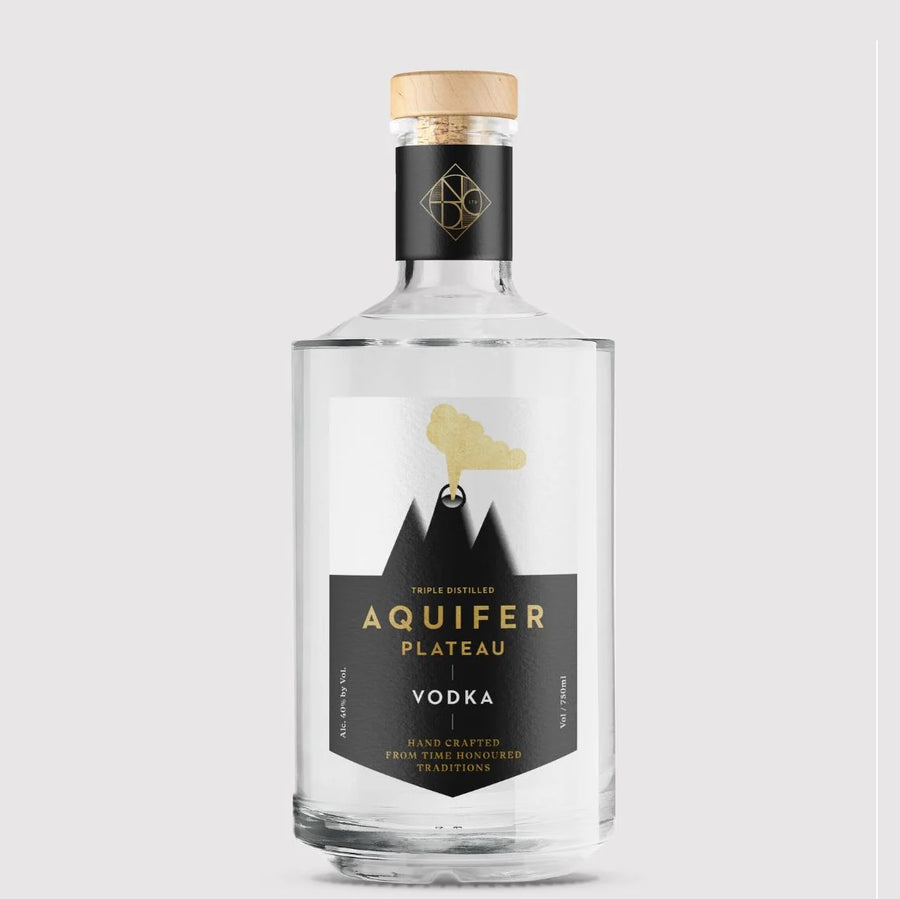 A bottle of Aquifer Plateau vodka, available at our Palm Springs liquor store, Perry's.