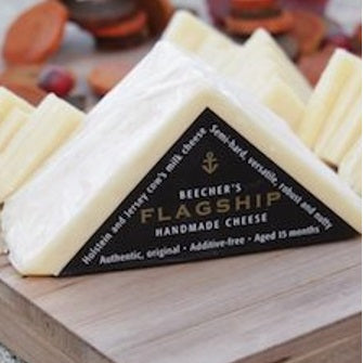 A wedge of Beechers cheese, available at our Palm Springs wine store, Perry's.