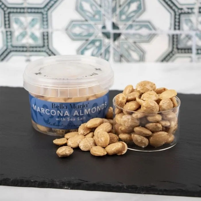 A 4oz pot of Marcona Almonds, available at our Palm Springs wine store, Perry's.