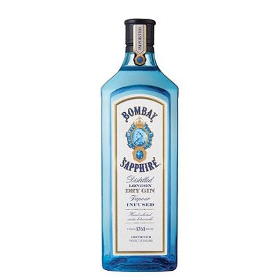 A bottle of Bombay Sapphire gin, available at our Palm Springs liquor store, Perry's.