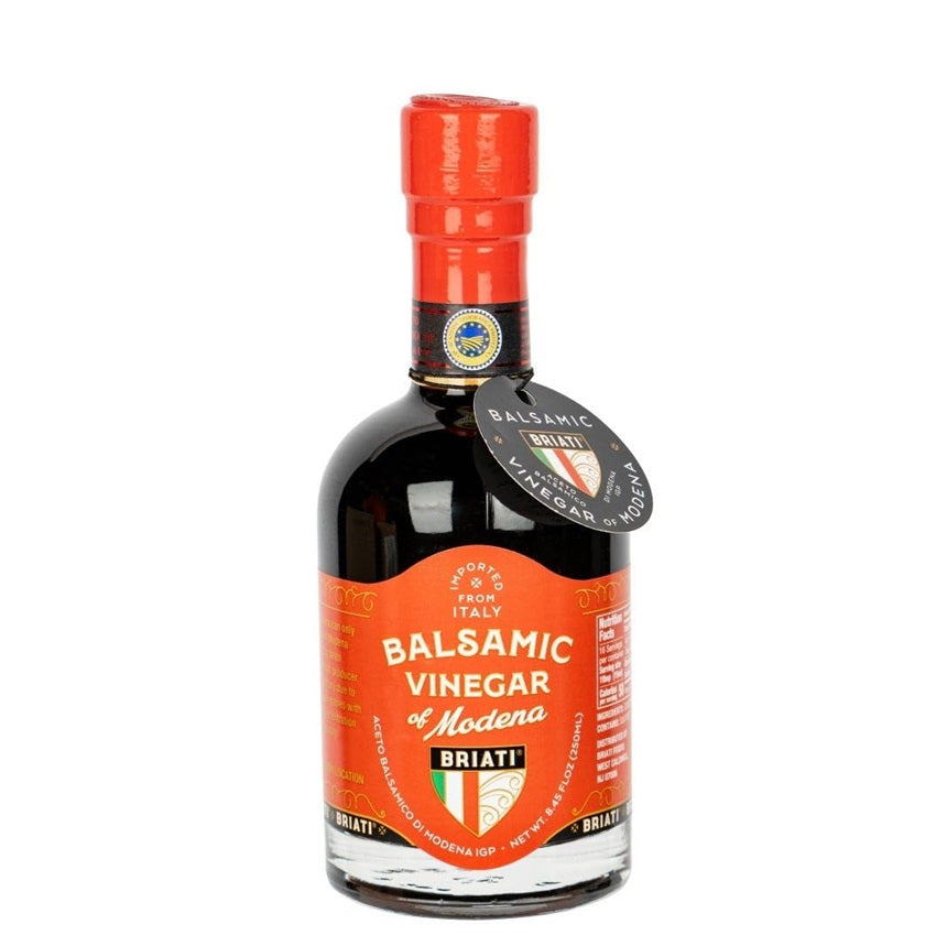 A bottle of Briati Balsamic Vinegar, available at our Palm Springs liquor store, Perry's.