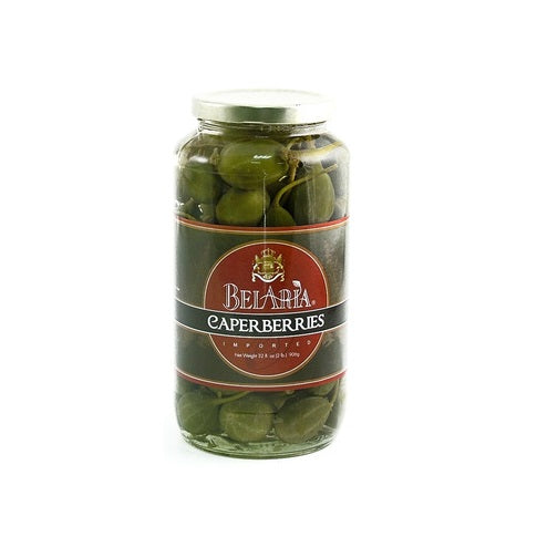 A jar of Caperberries, available at our Palm Springs wine store, Perry's.