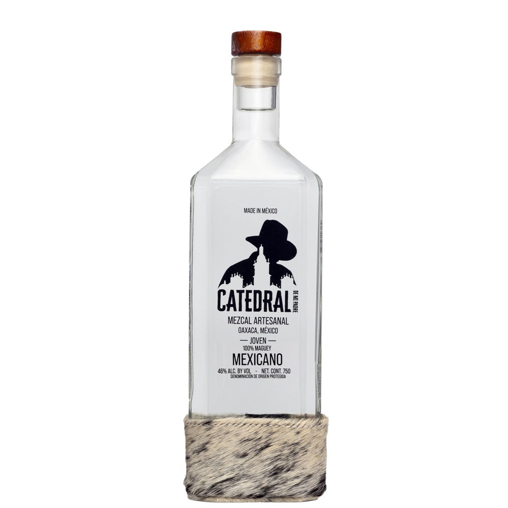 A bottle of Catedral de mi padre Mexicano Mezcal, available at our Palm Springs liquor store, Perry's.