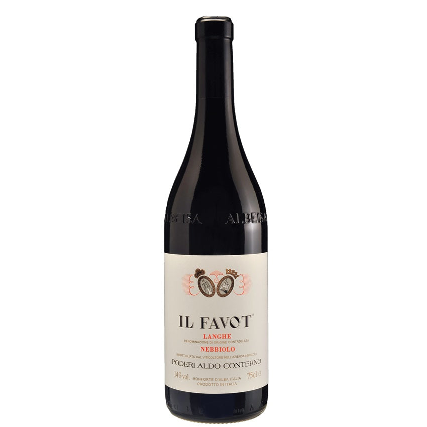 A bottle of Conterno Il Favot Nebbiolo, available at our Palm Springs wine store, Perry's.