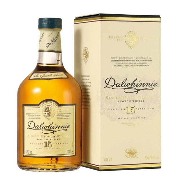 A bottle of Dalwhinnie 15 year Scotch, available at our Palm Springs Liquor store, Perry's.