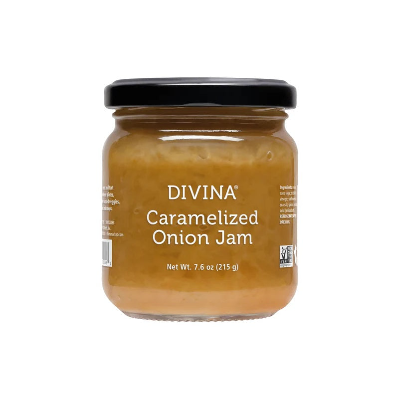 A jar of Divina caramelized onion jam, available at our Palm Springs liquor store, Perry's.