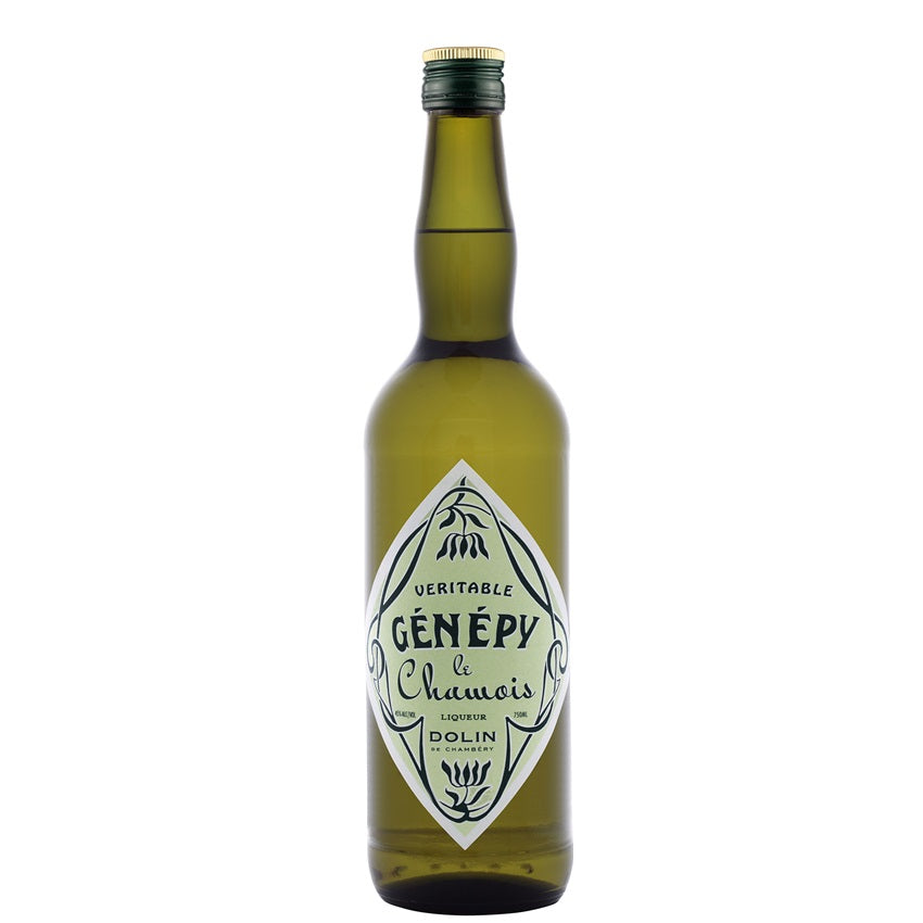 A bottle of Genepy, available at our Palm Springs liquor store, Perry's.