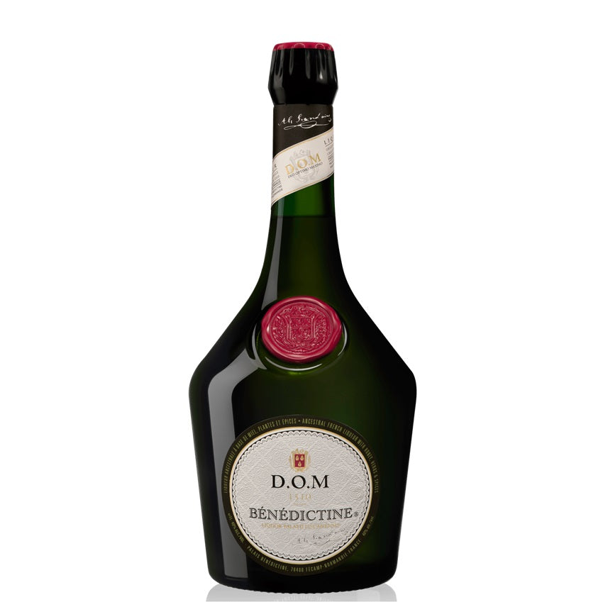 A bottle of DOM Benedictine liqueur, available at our Palm Springs liquor store, Perry's.