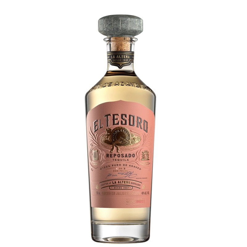 A bottle of El Tesoro Reposado Tequila, available at our Palm Springs liquor store, Perry’s.