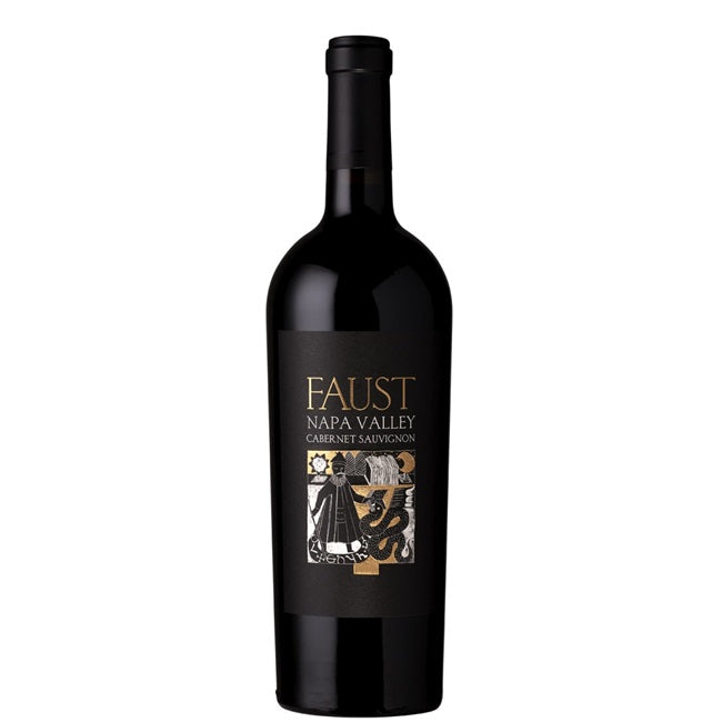 A bottle of Faust Cabernet Sauvignon, available at our Palm Springs wine store, Perry's.