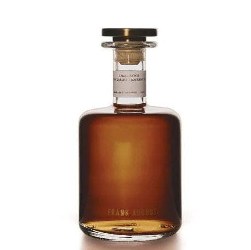 A bottle of Frank August small batch Bourbon, available at our Palm Springs liquor store, Perry's.