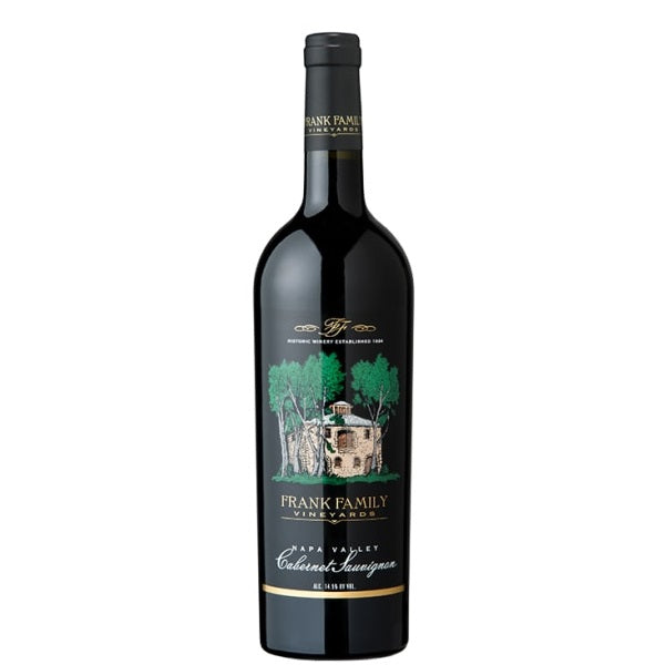 A bottle of Frank Family Cabernet Sauvignon, available at our Palm Springs wine store, Perry's