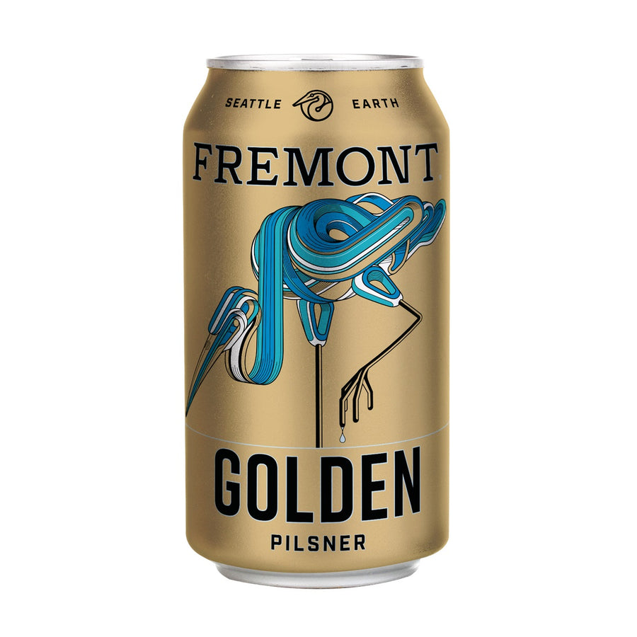 A can of Fremont Golden Pilsner, available at our Palm Springs liquor store, Perry's.