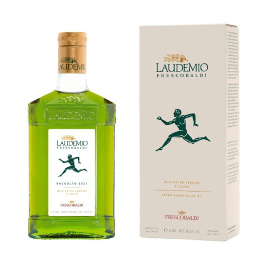 A bottle of Laudemio olive oil, available at our Palm Springs wine store, Perry's.