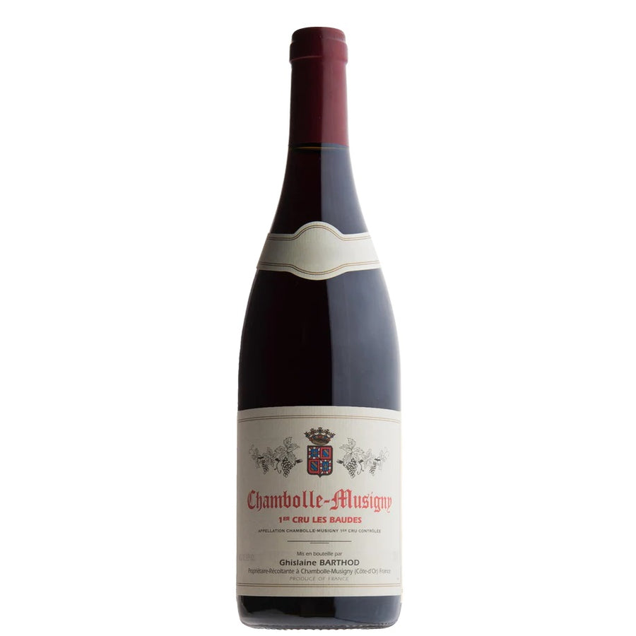 A bottle of premier cru Chambolle Musigny, available at our Palm Springs wine store, Perry’s.