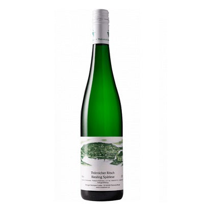 A bottle of Ludes Riesling, available from our Palm Springs wine store, Perry's.