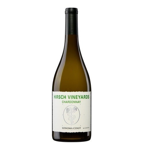 A bottle of Hirsch Chardonnay, available at our Palm Springs wine store, Perry's.