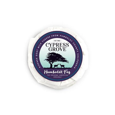 Humbolt Fog goat cheese, available at our Palm Springs liquor store, Perry's.