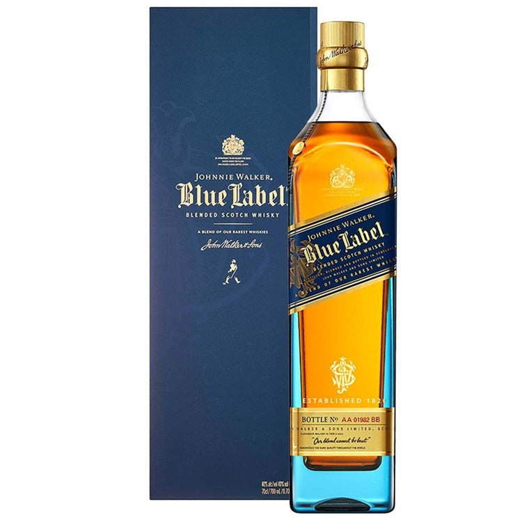 A bottle of Johnnie Walker Blue Label, available at our Palm Springs liquor store, Perry's.