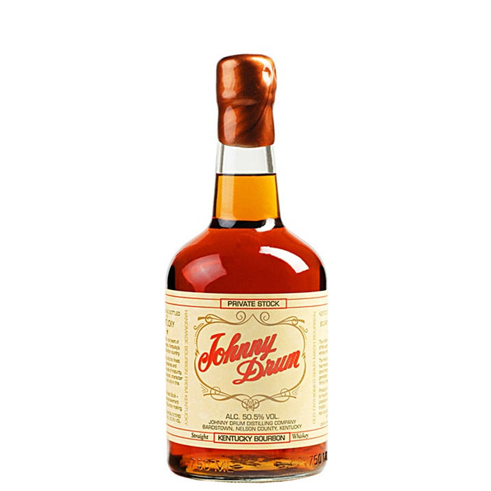 A bottle of Johnny Drum Bourbon, available at our Palm Springs liquor store, Perry's.