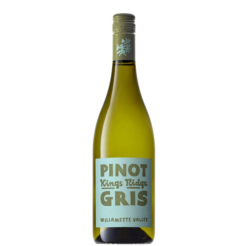 A bottle of Kings Ridge Pinot Gris, available at our Palm Springs wine store, Perry's.