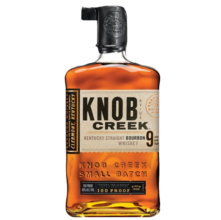 A bottle of Knob Creek Bourbon, available at our Palm Springs liquor store, Perry's.