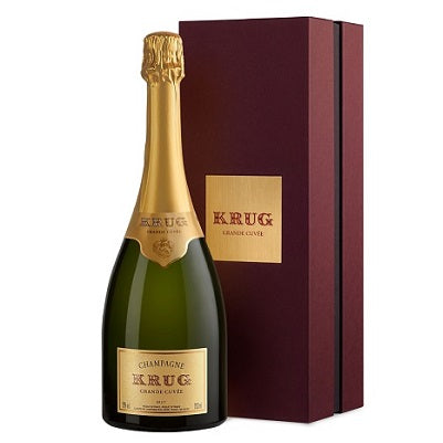 A bottle of Krug Grande Cuvee, available at our Palm Springs wine store, Perry's.