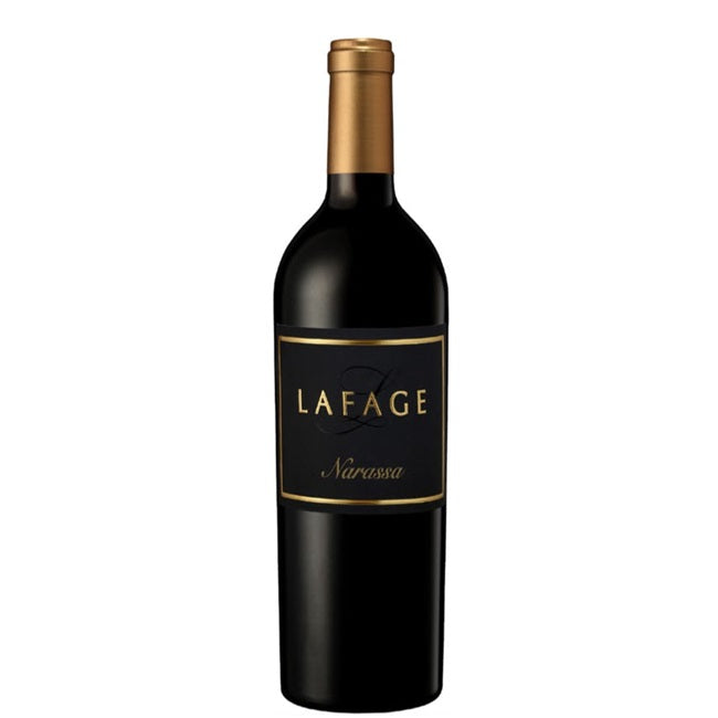 A bottle of Lafage Narassa red wine, available at our Palm Springs wine store, Perry's.