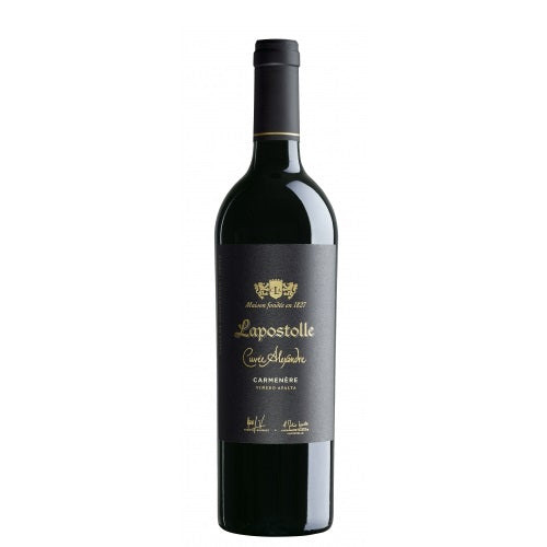 A bottle of Lapostolle Carmenere, available at our Palm Springs wine store, Perry's.