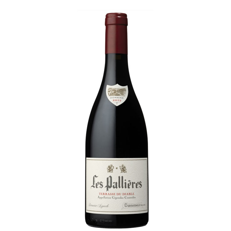 A bottle of Les Pallieres Terrasse du Diable, available at our Palm Springs wine store, Perry's.