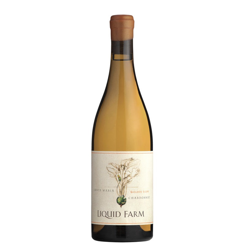 A bottle of Liquid Farm Golden Slope Chardonnay, available at our Palm Springs wine store, Perry's.