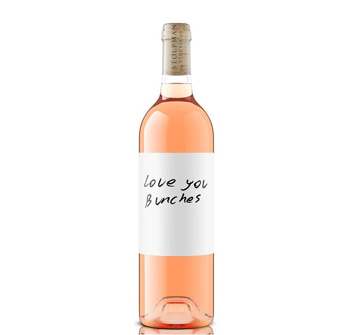 A bottle of Love You Bunches Orange Wine, available at our Palm Springs wine store, Perry's.