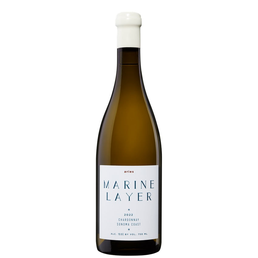 A bottle of Marine Layer Chardonnay, available at our Palm Springs wine store, Perry's.