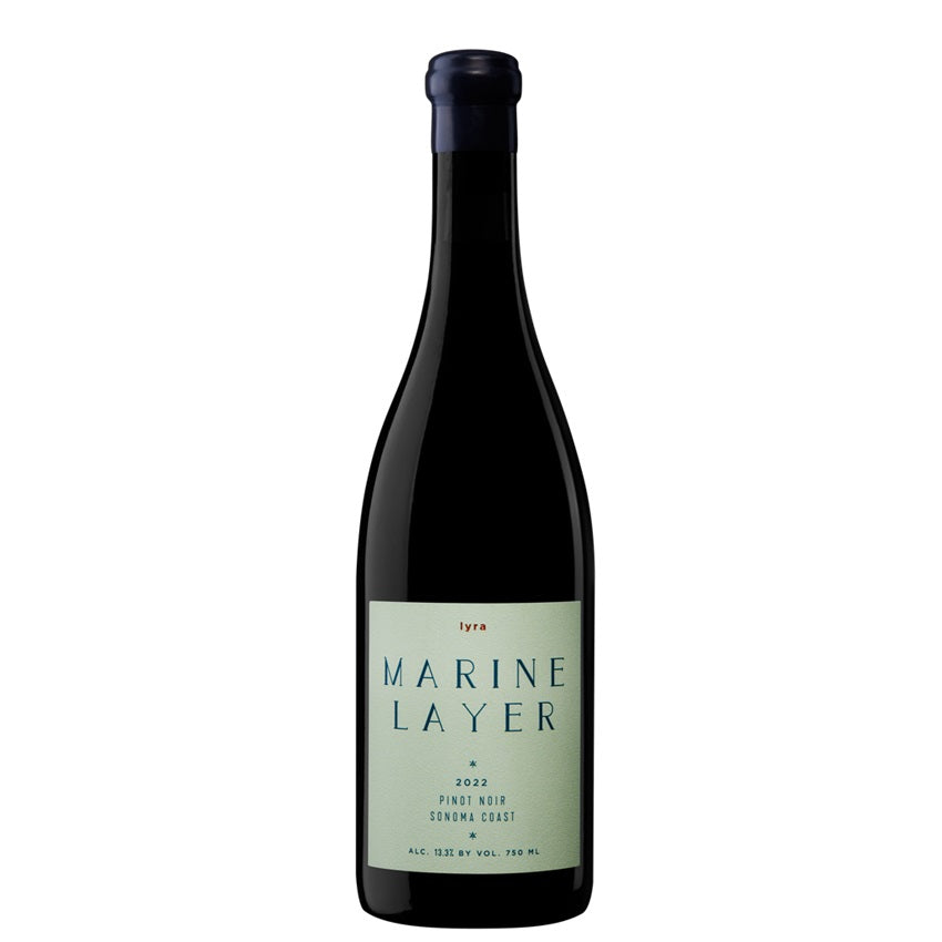 A bottle of Marine Layer Pinot Noir, available at our Palm Springs wine store, Perry's.