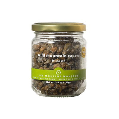 A jar of dried capers, available at our Palm Springs liquor store, Perry's.