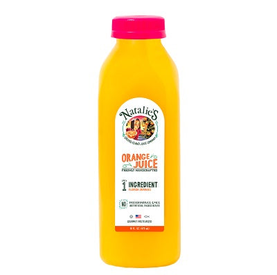 A bottle of Natalie’s Orange Juice, available at our Palm Springs liquor store, Perry's.