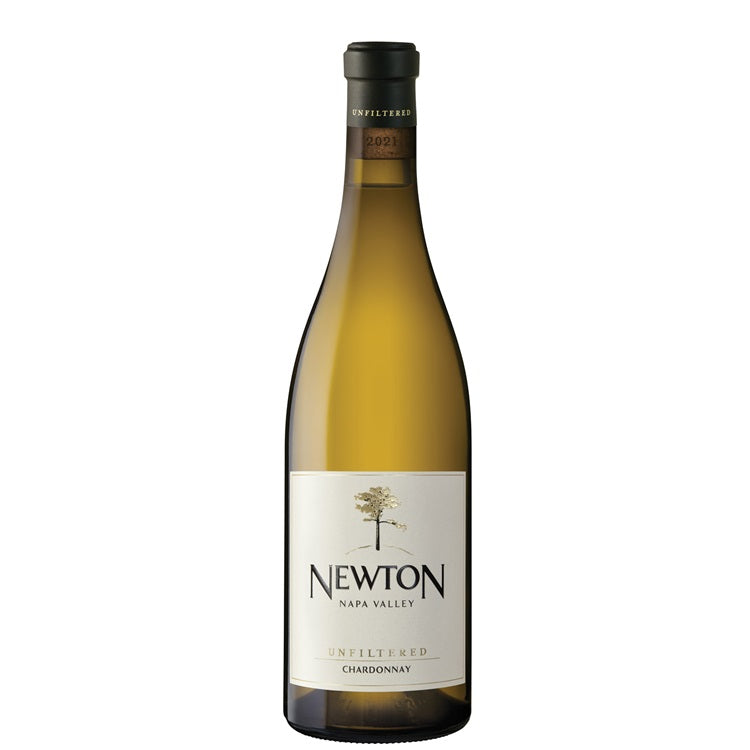 A bottle of Newton unfiltered Chardonnay, available at our Palm Springs wine store, Perry's.