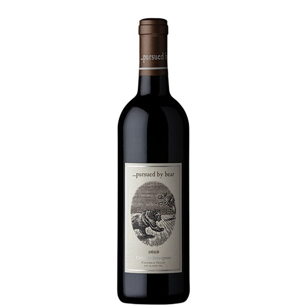 A bottle of Pursued by Bear Cabernet, available at our Palm Springs wine store, Perry's.