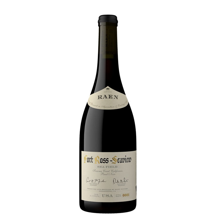 A bottle of Raen Fort Ross Seaview Pinot Noir, available at our Palm Springs wine store, Perry's.