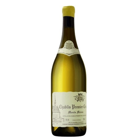 A bottle of Raveneau Monts Mains Chablis, available at our Palm Springs wine store, Perry's.