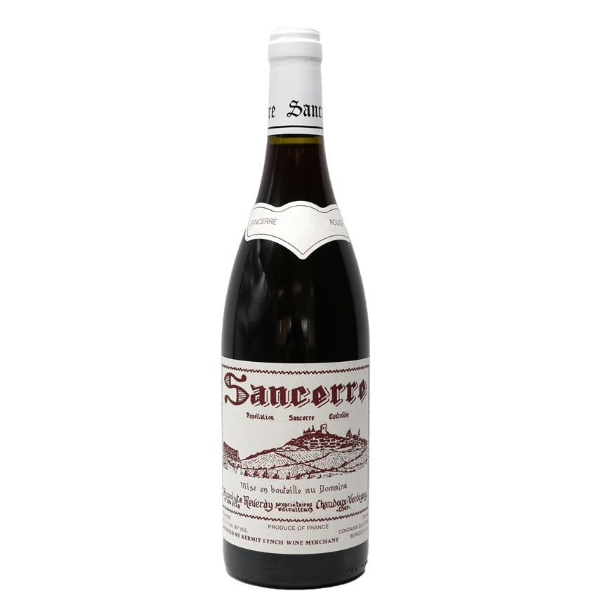 A bottle of Reverdy red Sancerre, available at our Palm Springs wine store, Perrys.