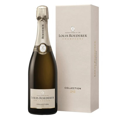 A bottle of Roederer collection 242, available at our Palm Springs wine store, Perry's.