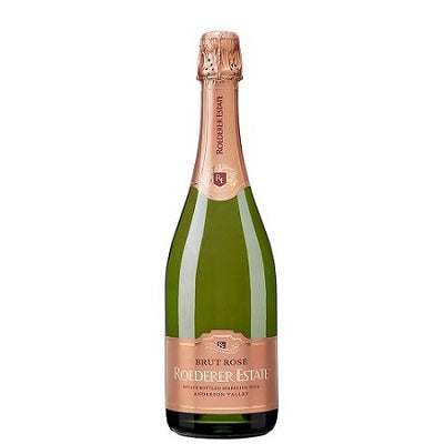 A bottle of Roederer Estate Brut Rose, available at our Palm Springs wine store, Perry's.