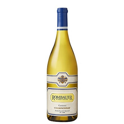 A bottle of Rombauer Chardonnay, available at our Palm Springs wine store, Perry's.