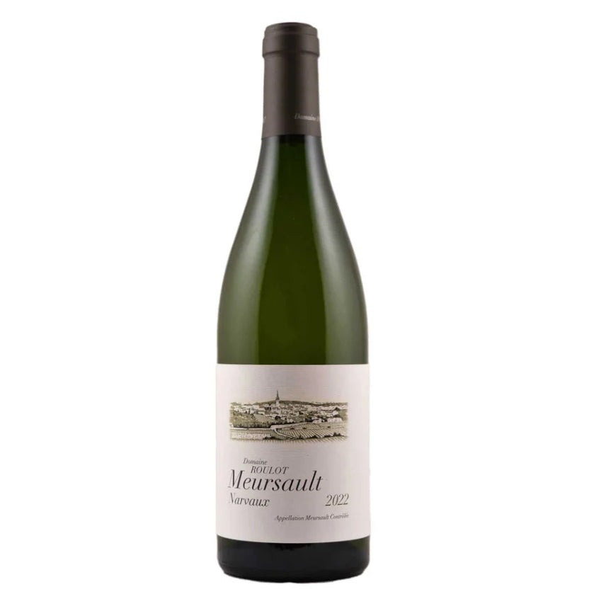 A bottle of Domaine Roulot Narvaux Meursault, available at our Palm Springs wine store, Perry's.