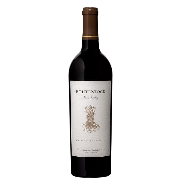 A bottle of Routestock Cabernet Sauvignon, available at our Palm Springs wine store, Perry's.