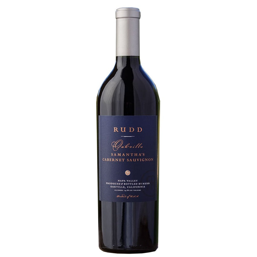 A bottle of Rudd Estate Samanthas Cabernet Sauvignon, available at our Palm Springs wine store, Perry's.